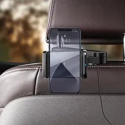 Автомобільний тримач холдер із БЗУ Baseus Storage Backseat WXHZ-01 Black - мініатюра 7