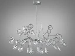 Дизайнерская люстра "Светлячок", серебряная люстра на 45 ламп