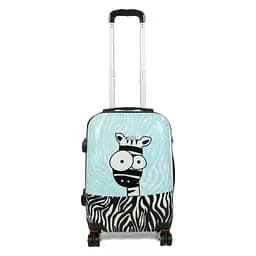 Валіза маленька Worldline Airtex 809 Zebra полікарбонат 55×39×20 см 35 л Блакитна