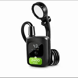 Переносний акумуляторний душ Electric Outdoor Shower із силіконовим шлангом, 2400 мА·год, чорний