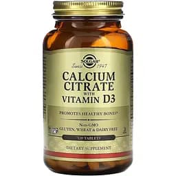 Цитрат кальцію з вітаміном D3 Solgar 120 таблеток