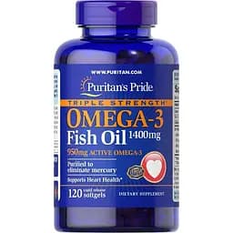 Омега-3 рыбий жир Puritan's Pride Omega-3 Fish Oil 1400 мг/950 мг 120 капсул (PTP-16128)