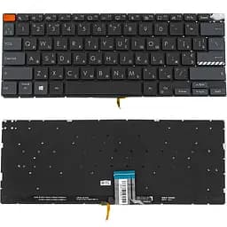 Клавіатура для ноутбука ASUS (X3400, X7400 series), ukr, black, без кадра, підсвічування клавіш (Red Esc) (оригінал)