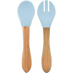 Ложка та виделка MinikOiOi Dig In силіконові, Mineral Blue (101060056)