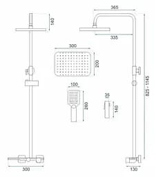 Душова система Rea Helix nikiel brushed з виливом REA-P6622, Никель - мініатюра 10