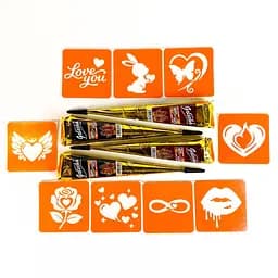 Набір хни з трафаретами для біо-тату №8 Fresh Tattoo henna-set-08, 9 трафаретів - мініатюра 3