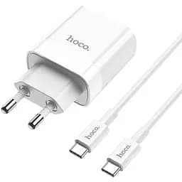 Зарядний пристрій Hoco C80A 1USB +Type-C QC3.0 3.1A White + Cable Type-C to Type-C