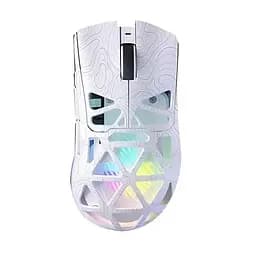 Игровая беспроводная мышка Aula SC620 / Три режима подключения / Сенсор PAW3311 / 67 г / 12000 DPI / White Lines