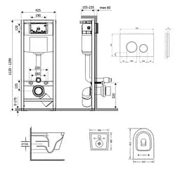 Набір Q-tap Nest 4 в 1 підвісний унітаз Swan Ultra Quiet 485x360x320 + комплект інсталяції QT16335179W45150 - мініатюра 2