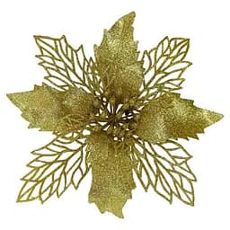 Ялинкова іграшка MIS LT Квітка Різдвяник 17х17х4 см золотий