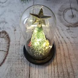Нічник новорічна ялинка у скляній колбі gold star - мініатюра 3