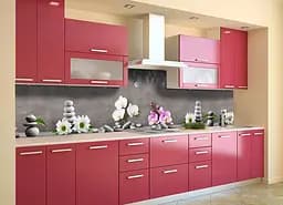Кухонний фартух Камені вінілова наклейка ПВХ квіти сірі камені Абстракція 60х250 см Happy Pocket Z180719 - мініатюра 3