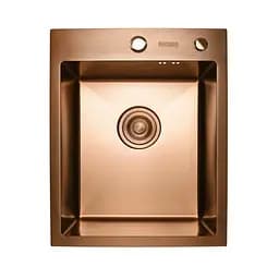 Кухонная мойка Germece Handmade PVD медная 400x500x220 (3,0/1,5 мм корзина и дозатор в комплекте), Теплый закат