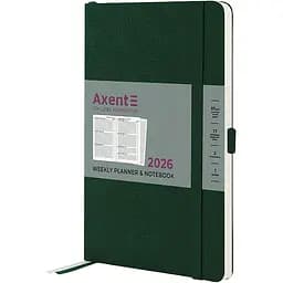 Еженедельник Axent 2026 Partner Soft Skin 125 x 195 мм темно-зеленый (8509-26-23-A)