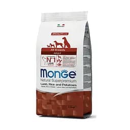 Сухий корм Monge Dog Adult Lamb&Rice&Potatoes з ягнятиною, рисом, картоплею для дорослих собак усіх порід 2,5 кг