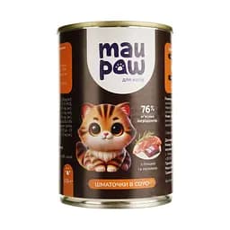 Набір вологого корму для дорослих котів MAU PAW шматочки в соусі 2.905 кг (6 шт. + 1 шт. подарунок х 415 г) - мініатюра 3