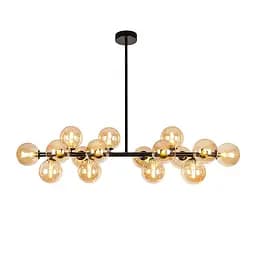 Люстра стельова Levistella 7841020-16 BK+BR, 16 плафонов, G9, чорний метал, коричневе скло, сучасний стиль - мініатюра 2