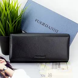 Кошелек женский кожаный Fuerdanni 1180 черный на магнитах