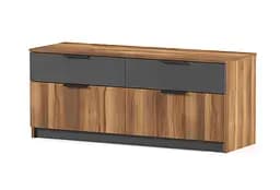 Комод Тони 1200 Дуб Барокко янтарный/Серый Графит 1200х400х500