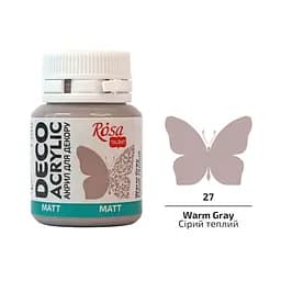 Акрил для декора Серый теплый (27) матовый 20 мл Rosa Talent