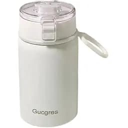Термокружка Gucgres из нержавеющей стали с сеткой заварником белый 400 мл