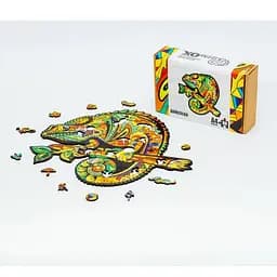 Фігурний дерев'яний пазл A4 Хамелеон PuzzleOK PuzA4-01746, 69 деталей - мініатюра 2