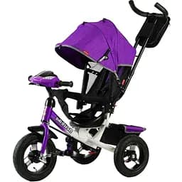 Триколісний велосипед Best Trike 3390-30-126 з надувними колесами фарою USB та пультом фіолетовий
