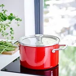 Каструля KitchenAid Steel Core з кришкою 24 см 6 л червона (CC003270-001) - мініатюра 4