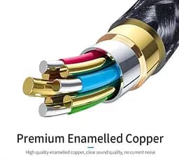 Аудіо-перехідник Type-C to AUX Mini-Jack 3.5 mm Essager 1М Кабель Аукс на Тайп-С (USB-C) Black-Grey (695523740259) - мініатюра 4