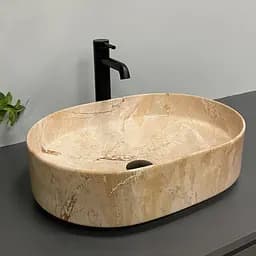 Умивальник VBI Verona 50 travertine glossy накладний VBI-011326 - мініатюра 5