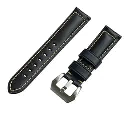 Шкіряний ремінець Primolux F001 Steel buckle для годинника Garmin Vivoactive 4 Black - мініатюра 2