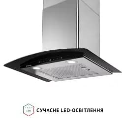 Витяжка декоративна зі склом Perfelli GRASSI 6PWX INOX - мініатюра 4