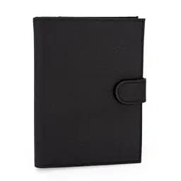 Обложка на паспорт 3459 кожаная с карманом для денег черная