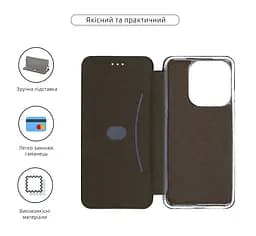 Чехол-книжка для TECNO Spark Go 2023 (BF7), G-Case, черный, кожаный чехол-книжка из экокожи (PU) и TPU, с магнитом, с подставкой и вместительным кардхолдером, противоударный, защита всего корпуса, ArmorStandart (ARM68958) - мініатюра 3