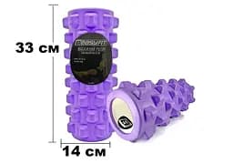 Масажний ролик EasyFit Grid Roller PRO 33 см Фіолетовий - мініатюра 2