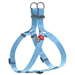 Шлея для собак Waudog Re-cotton, з відновленої бавовни, з QR паспортом, S, 40-55х1,5 см, блакитний (3242)