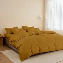 Комплект постільної білизни Cosas Curcuma CS2 Сімейний гірчичний (Ranfors_Mustard_Mustard_160x2) - мініатюра 4