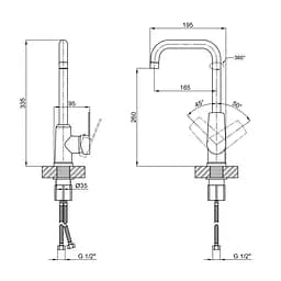 Змішувач для кухні Brinex 35C 20F - мініатюра 2