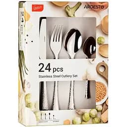 Набір столових приборів Ardesto Gemini Hammered 24 предмети (AR1924HS)