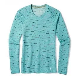 Футболка Smart Woоl Wm's Merino 150 Baselayer Print Long Sleeve Nile Blue S Smart Wool (1033-SW 15574.B46-S)