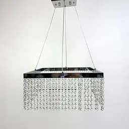 Неймовірна кришталева квадратна люстра з срібним обводком h25 Line.F Діаметр 40см