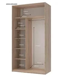 Шафа-купе Doros Сіті Лайт Дуб Cонома 2 Дзеркала 120х60х225 (42002036) - мініатюра 9