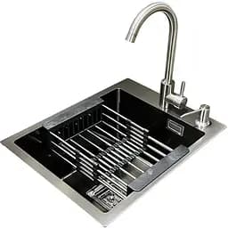 Комплект мийка + змішувач Romzha Arta Nova U-350 BL (A)