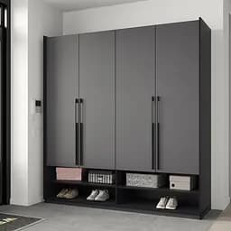 Шафа для одягу Flamecame зі штангами на 4 двері у передпокій FR-08 Антрацит