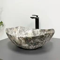 Умивальник VBI Ronta dark grey stone matt накладний VBI-017302, Мрамор - мініатюра 3