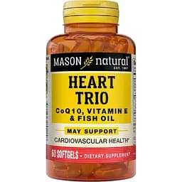 Для здоров'я серця і судин Mason Natural Heart Trio CoQ10, Vitamin E & Fish Oil 60 гелевих капсул
