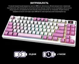 Клавиатура игровая механическая MSI FORGE GK-600 W TKL Wireless, EN/UKR/RU, RGB VIOLET - мініатюра 12