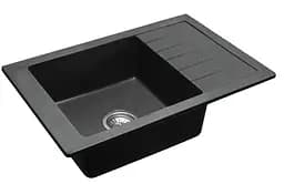 Кухонна мийка гранітна Rea Sten black плямисту ZLE-00107, Чорний