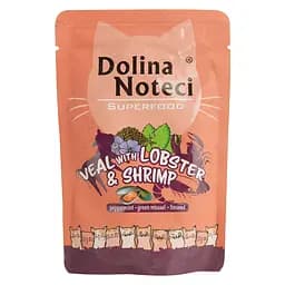 Влажный корм для кошек Dolina Noteci Superfood cat с телятиной, лобстером и креветкой 85 г