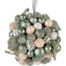 Ялинкова прикраса Lefard Куля 10 см оливкова (66-145)